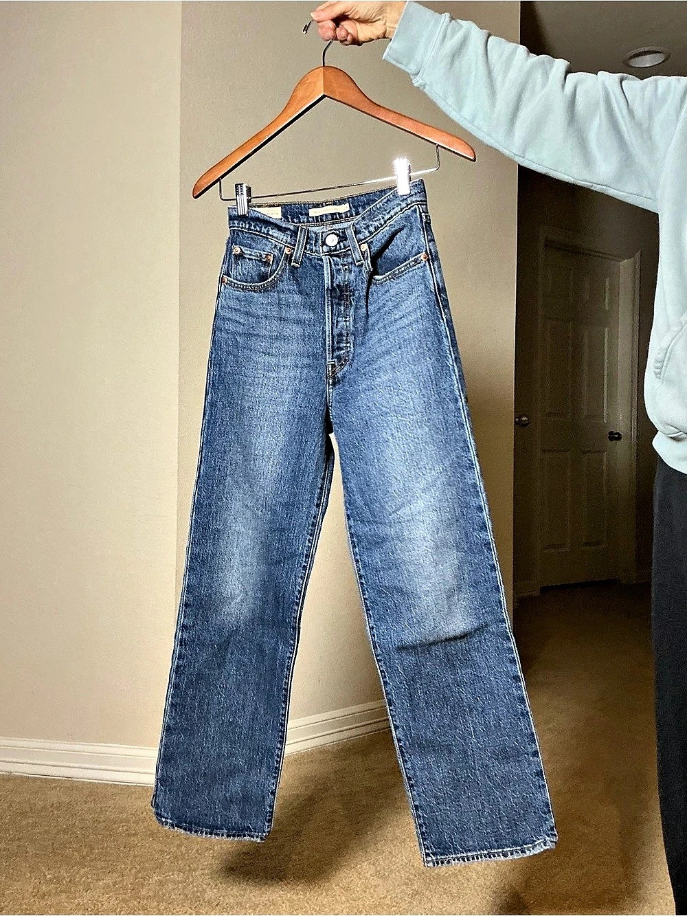 Levi's Ribcage Straight Ankle Jeans Blue Waist 24
